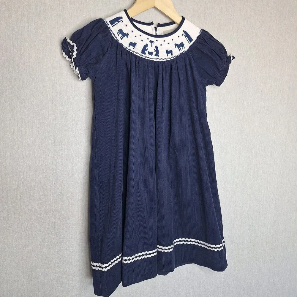 💙 Lil Cactus Girls Soft Corduroy Dress Size 6 Christmas Holidays Preppy Cute Ou